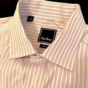 David Donahue Trim Fit Dress Shirt.